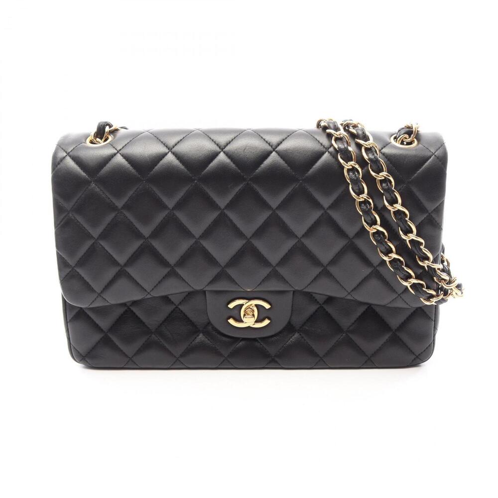 Chanel CHANEL Large Matelassé 30 Classic Double Flap Shoulder Bag Handbag Lam...